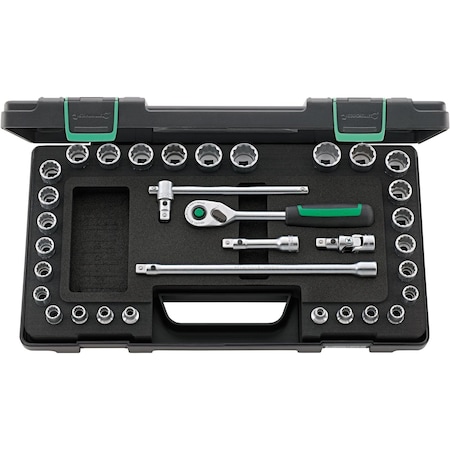 Stahlwille Tools 10 mm (3/8") Socket set 33-pcs., 45MA/28/5QR KN 96020107